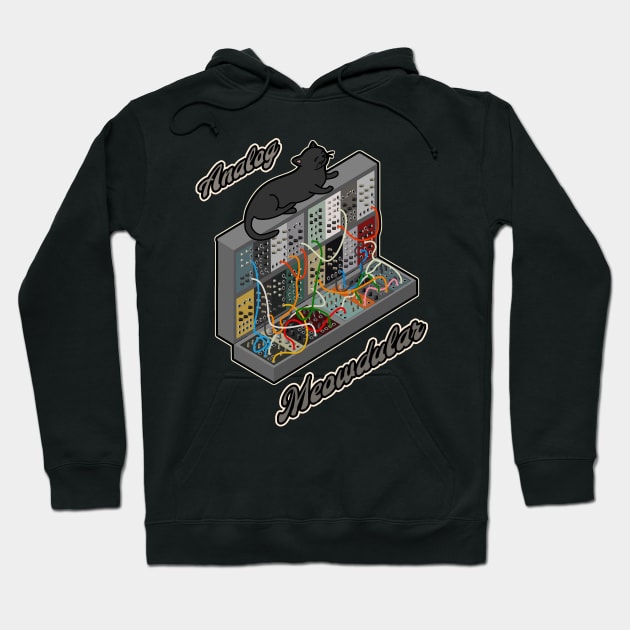 Cat on Modular Synth Funny synthesizer Hoodie by Mewzeek_T